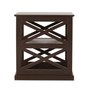 Christopher Knight Home Vernon Contemporary 2 Shelf Side Table Dark Walnut: Engineered Wood, Iron Hardware, Organizational Furniture - 1 of 4