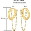 14K Gold Plated Chain Huggie Hoop Earrings, Small Dangle Chain Hoop Earrings for Women - 3 of 4
