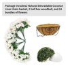 2 Set Artificial Outdoor Geraniums Flowers w/Hanging Basket, 2 Hanging Planters & 12 Pcs Red Geranium Flowers for Christmas Front Porch Garden Patio - 3 of 4