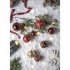 Tramull Set of 6 Glass Christmas Ball Ornaments, 3.9" Glitter Hanging Decor for Holiday Tree & Party Decorations - 2 of 4