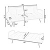 NicBex 69 Inch Loveseat,Modern Adjustable Teddy Loveseat Sofa with 2 Pillows,Upholstered 2-Seater Couch Set for Living Room,Bedroom,Lounge - 4 of 4