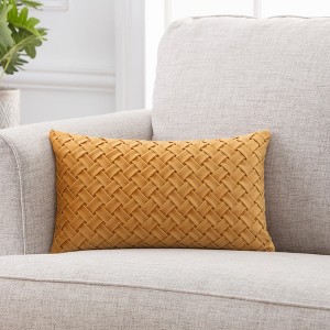 Chanasya Lattice Textured Velvet Throw Pillow Cover - 2-Piece Set - 1 of 1