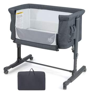 Infans 3-in-1 Baby Bassinet Beside Sleeper Crib with 5-Level Adjustable Heights Grey