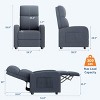 Recliner Chair, Linen Fabric Manual Recliner with Side Pocket, High Backrest, Thick Cushion, Adjustable Push Back Recliner - 3 of 4