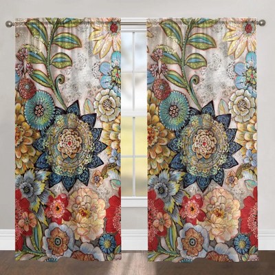 Laural Home Boho Bouquet 84" Room Darkening Window Panel