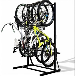 Bike Storage Rack, 5 Bike Storage Garage, Adjustable Height, Space Saving, 5 Garage Wall Storage for Front Yards, Backyards, Basements - 1 of 4