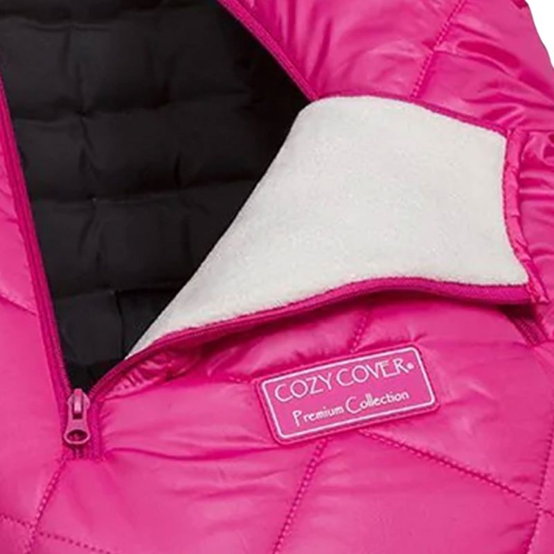 CozyBaby Premium Baby and Infant Insulated Polar Fleece Car Seat Cover with Dual Zippers, Elastic Edge, and Pull Over Flap, Pink, 3 of 8
