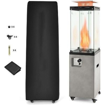 Tangkula 41,000 Btu Propane Patio Heater Glass Tube Standing Gas Heater ...