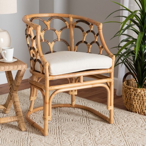 Bali & Pari Aster Modern Bohemian Natural Brown Rattan Armchair : Target