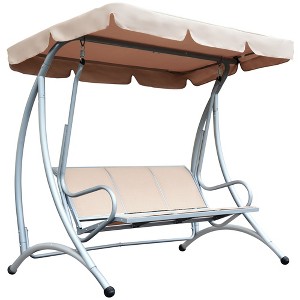 NicBex 3-Seat Outdoor Porch Swing Chair with Adjustable Canopy and Breathable Seat for Patio Bedroom Porch Garden - 1 of 4