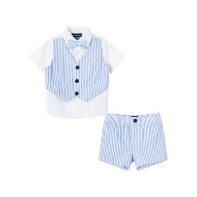 Andy & Evan  Infant Chambray Polo and Vest Set