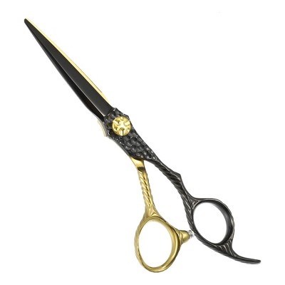 6 Inch Hair Cutting Scissors Professional Black Gold Root Handle