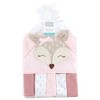 Hudson Baby Infant Girl Hooded Towel and Five Washcloths, Fawn, One Size - 2 of 2