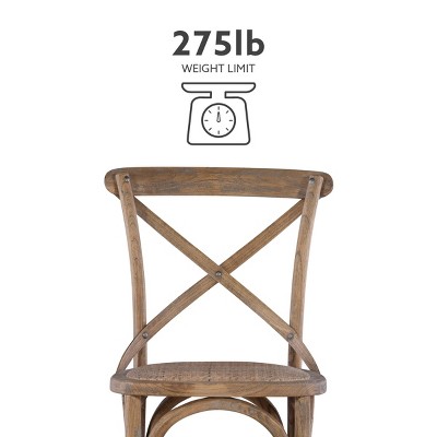 Set of 2 Gray Wood Armless Side Chairs