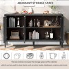 Glass Door Cabinet, 2-Tier Storage Cabinet Bookshelf Wood Accent Cabinet for Home Living Room Office - 2 of 4