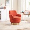 Swivel Barrel Chair, Round Accent Armchair With Gold Stainless Steel Base, Modern 360° Reading Chair for Living Room or Bedroom - 2 of 4