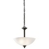 Jolie 15" 2 Light Convertible Inverted Pendant and Semi Flush with Satin Etched Glass in Brushed Nickel - 2 of 4