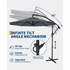 10FT Cantilever Patio Umbrella with Cross Base, Outdoor Offset Market Umbrella with 360-degree Rotation and Infinite Tilt - 3 of 4