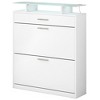 Okak Shoe Cabinet, Freestanding Shoe Organizer with 2 Flip Drawer and 1 Sliding Drawer, Shoe Storage Cabinet for Entryway, Living Room, Hallway, White - 3 of 4