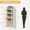Coolmee Arched Bookshelf with Doors and Drawers, Farmhouse Display Storage Shelves, 71.4in Tall Wooden Display Cabinet Rounded Bookcases - 2 of 4