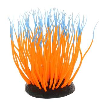 Unique Bargains Soft Silicone Glowing Aquarium Simulation Coral 4.33" Orange