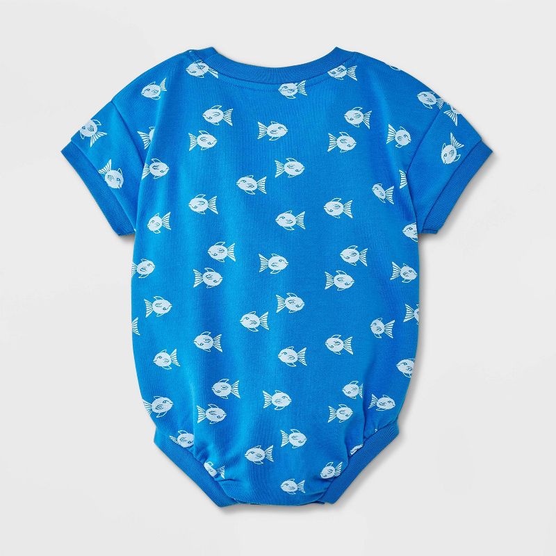 Baby French Terry Graphic Romper - Cat & Jack™, 3 of 8
