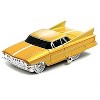 Gene Winfield’s 1961 Cadillac Maybelline Yellow Metallic with White Stripes 1/64 Diecast Model Car by Muscle Machines - 2 of 3