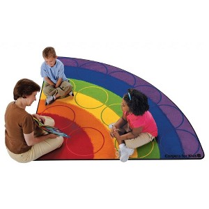 Carpets for Kids Rainbow Rows Seating Classroom Rug,6' Corner - 1 of 4