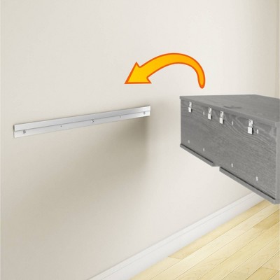 Sleek 48" Black Wall-Mounted Media Console with Open Storage