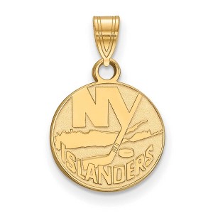 Black Bow Jewelry 14k Yellow Gold New York Islanders NHL Small Pendant - 1 of 3
