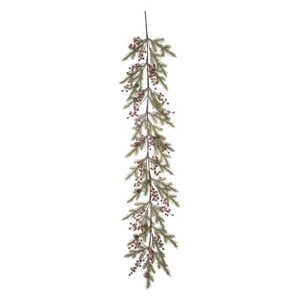 Transpac Artificial 58 in. Multicolored Christmas Snowy Berry Garland - 1 of 2