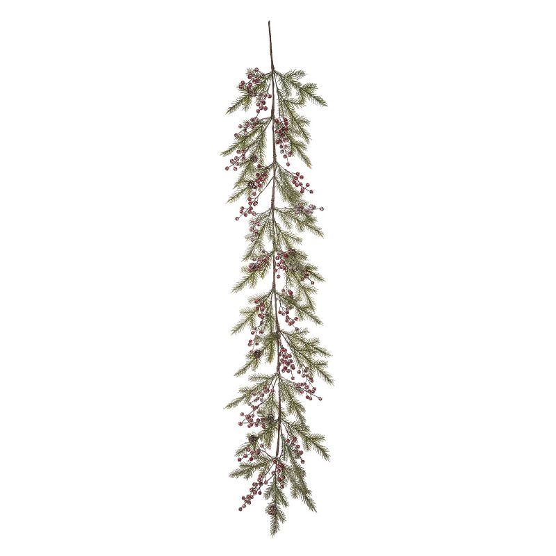 Transpac Artificial 58 in. Multicolored Christmas Snowy Berry Garland, 1 of 2