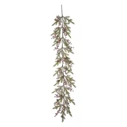 Transpac Artificial 58 in. Multicolored Christmas Snowy Berry Garland