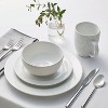 16pc Porcelain Beaded Rim Dinnerware Set White - Threshold™ : Target