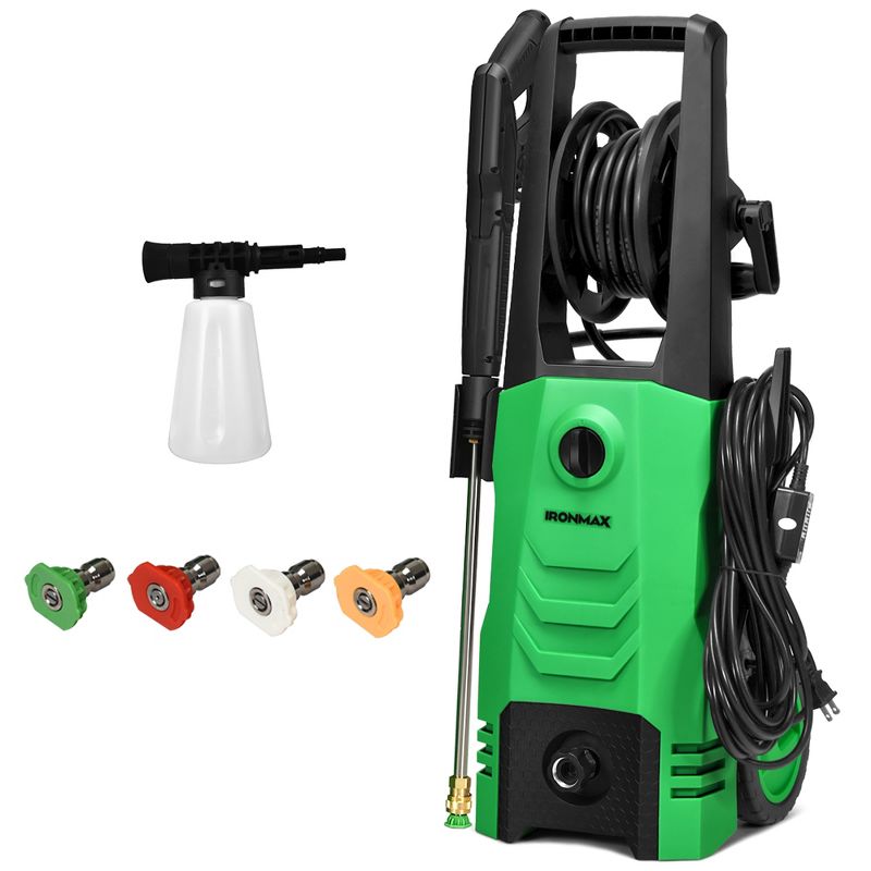 IronMax  3500PSI Electric Pressure Washer 2.6GPM 1800W w/ 4 Nozzles & Foam Lance Orange\Green, 1 of 11