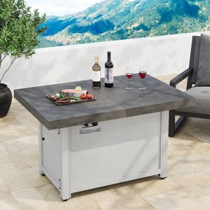Christopher Knight Home Roy Contemporary Patio Extendable Aluminium Alloy 50,000 BTU Fire Pit Table - 1 of 4