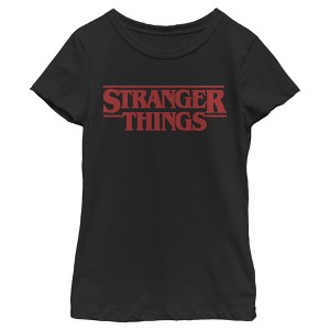 Girl's Stranger Things Bold Logo T-Shirt - 1 of 4