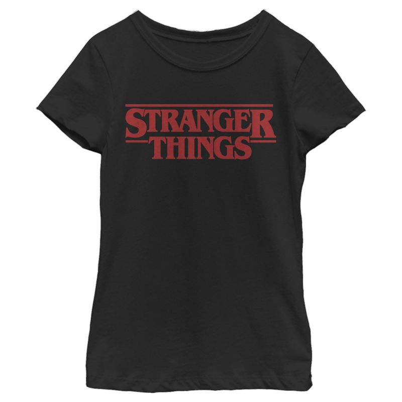 Girl's Stranger Things Bold Logo T-Shirt, 1 of 5