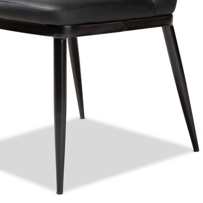 Darcell Black Faux Leather Upholstered Dining Chair Set