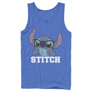 Men's Lilo & Stitch Silly Black Glasses Tank Top - 1 of 4