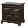 Vynxaria Mahogany Finish 2-Drawer Nightstand, Elm Veneers/Pine Solids, 2 Storage Drawers + Pull-Out Tray - 2 of 4