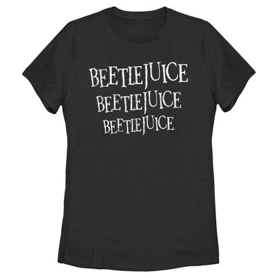 Women's Beetlejuice Distressed Logo  T-Shirt - Black - Large