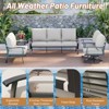 EROMMY 5 PCS Outdoor Metal Conversation Set With 360° Swivel Rocking Chairs, Sofa, Loveseat & Coffee Table For Patio, Garden, Deck Or Poolside - 4 of 4