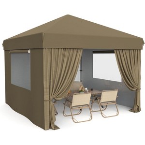 10 X 10ft Pop-Up Canopy, Foldable Outdoor Sunshade Shelter, One-Push Setup Tent for Events, Parties, Camping and Commercial - 1 of 4