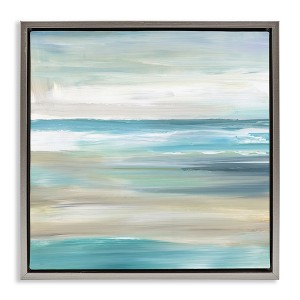 Stupell Industries Abstract Beach Sand Ocean Waves Floating Frame Canvas Art - 1 of 4