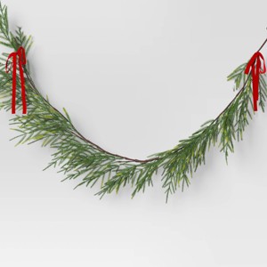 6' Christmas Unlit Norfolk Pine Draping with Red Bows Garland - Wondershop™ - 1 of 3