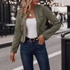 Women's Faux Suede Leather Jacket 2024 Fall Winter Clothes Casual Business Long Sleeve Blazer Jacket Coat - 4 of 4
