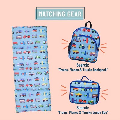 Trains, Planes & Trucks Blue Cotton Polyester Kids Floor Pillow Lounger