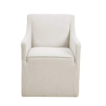 Hamilton Slipcover Dining Arm Chair with Casters - Madison Park