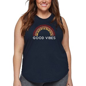LA Pop Art Women's Word Art Tank Top - Good Vibes - 1 of 4